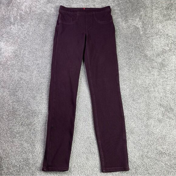 Spanx Jean-ish Leggings Women's XS Burgundy Ankle Pull-On Elastic Waist Stretch - Picture 1 of 15